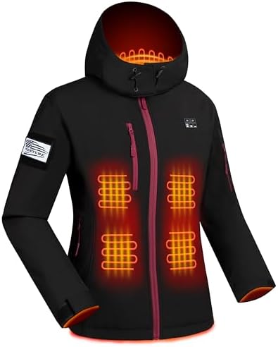 Venigo Women’s Heated Fleece Jacket, Heated Jacket for Women with 10000mAh Large Capacity Battery Pack and Hand Warm Pocket