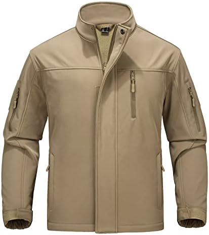 MAGCOMSEN Men’s Tactical Jacket Water Resistant 6 Pockets Softshell Fleece Lining Hiking Winter Jacket Windbreaker Outwear