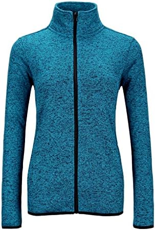 Dolcevida Women’s Long Sleeve Sweater Fleece Zip Up Speckled Jacket with Pockets