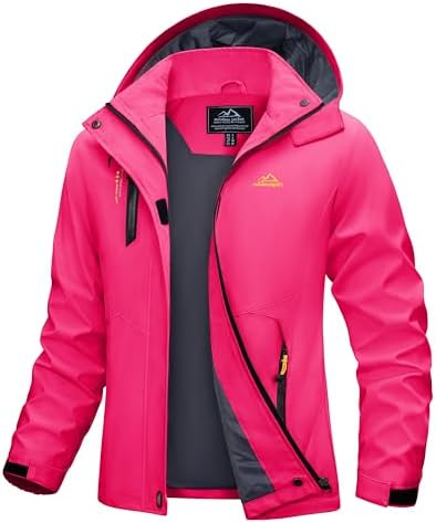 MAGCOMSEN Women’s Rain Jackets Waterproof Raincoats with Hood Lightweight Windbreaker Jacket for Travel Hiking Running