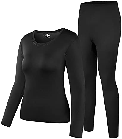 HEROBIKER Thermal Underwear Women Ultra-Soft Set Base Layer Top & Bottom Long Johns with Fleece Lined Winter Warm