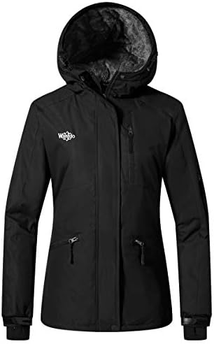 Wantdo Women’s Mountain Waterproof Ski Jacket Hooded Winter Snow Coat Insulated Parka Fleece Rain Jacket