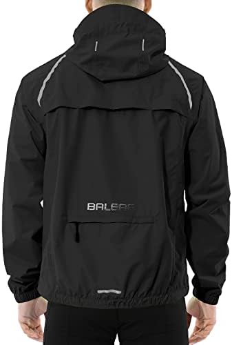 BALEAF Men’s Rain Jacket Waterproof Windbreaker Running Cycling Golf Hiking Gear Hood Lightweight Reflective Packable