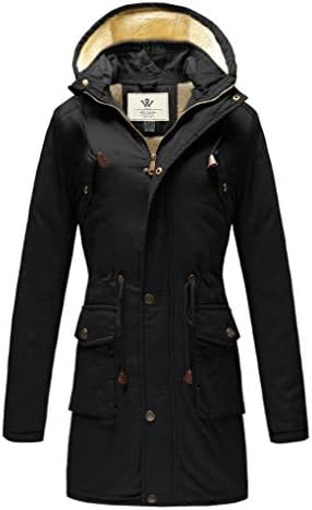 WenVen Women’s Winter Warm Jacket Sherpa Lining Casual Cotton Coat Slim Fit Jacket.