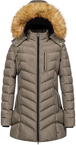 CREATMO US Women’s Winter Hooded Coat Waterproof Warm Long Puffer Jacket Parka