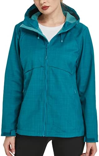 svacuam Women’s Fleece Lined Softshell Waterproof Jacket Lightweight Anorak Hiking Coat