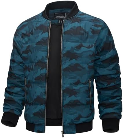 TACVASEN Puffer Jacket Men Quilted Jacket Mens Lightweight Jackets Water-Resistant Warm Padded Comfortable for Winter
