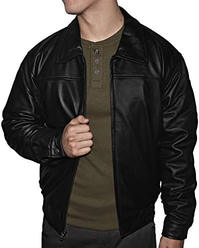 Victory Outfitters Men’s Genuine Quilted Lined Leather Banded Bottom Jacket