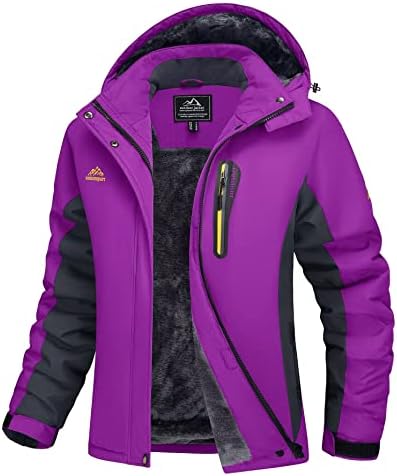 MAGCOMSEN Women’s Ski Jackets Water Resistant Insulated Snow Jcakets Windproof Fleece Lined Winter Coats with Hood