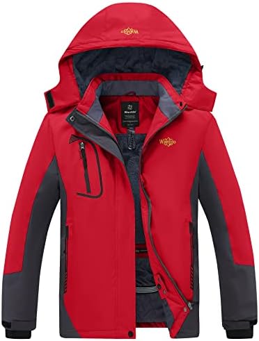 wantdo Women’s Mountain Waterproof Ski Jacket Windproof Rain Jacket Winter Warm Hooded Coat