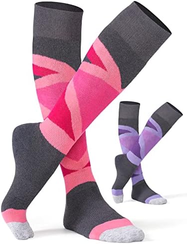 CS CELERSPORT Merino Wool Ski Socks for Womens and Mens with Full Cushion, 2/3 Pack Winter Warm Socks for Skiing Snowboarding