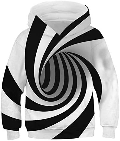 AIDEAONE Boys Girls 3D Print Casual Pullover Hoodies Hooded Sweatshirts Tops Blouse with Pocket Age 6-16