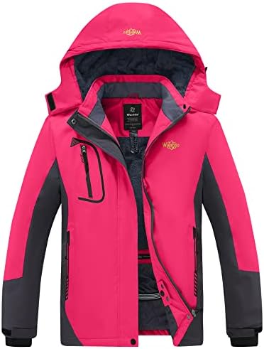 wantdo Women’s Mountain Waterproof Ski Jacket Windproof Rain Jacket Winter Warm Hooded Coat
