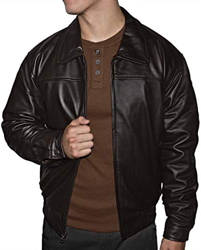 Victory Outfitters Men’s Genuine Quilted Lined Leather Banded Bottom Jacket