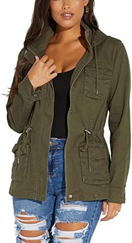 Women’s Casual Camouflage Jacket With Pockets Sexy V Neck Long Sleeve Button Down Denim Coat