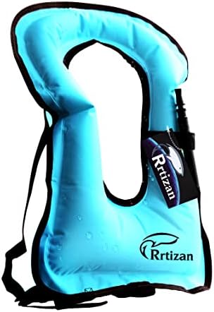 Rrtizan Snorkel Vest, Adults Portable Inflatable Swim Vest Jackets for Snorkeling Swimming Diving Safety