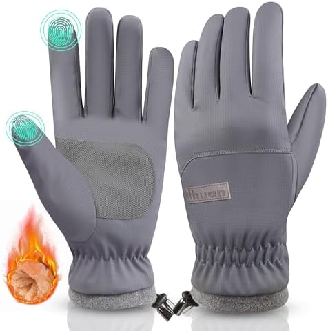 ihuan Winter Gloves Waterproof Windproof Mens Women – Warm Gloves Cold Weather, Touch Screen Fingers, Driving Biking Running