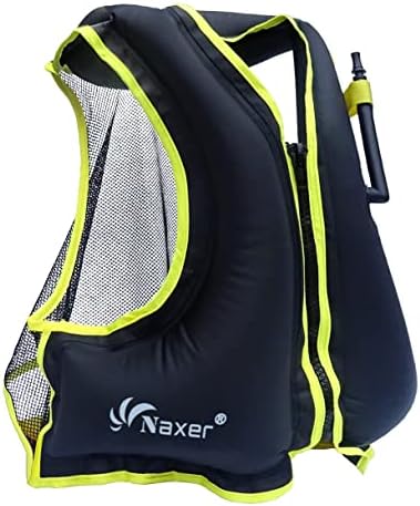 NAXER Inflatable Buoyancy Jackets Vests for Adults Kayak Kayaking Suit 90-200 lbs Easy Snorkeling Swimming Boating Paddleboarding Water Sports