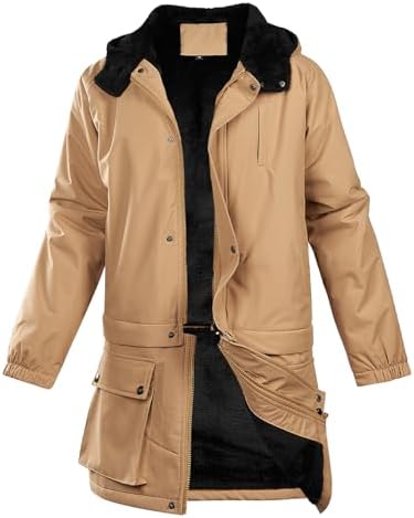 Wirltte Men Winter Coats Fleece Softshell Jackets for Men Casual Winter Coat with Hood