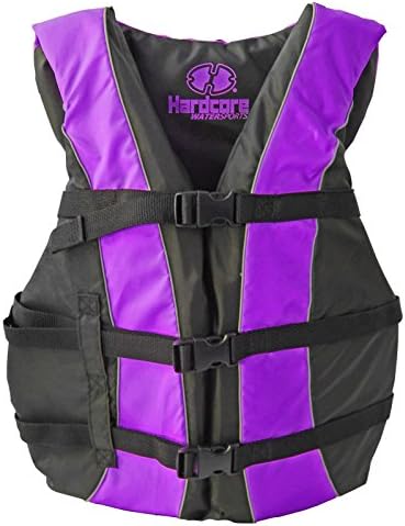 Hardcore Life Jacket Paddle Vest; Coast Guard Approved Type III PFD Life Vest Flotation Device; Jet ski, Wakeboard, Hardshell Kayak lufe Jacket; Ideal Extra Life Jacket for Your Pontoon Boat
