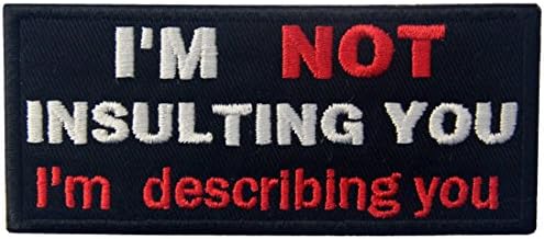 I’m Not Insulting You I’m Describing You Funny Badge Embroidered Biker Emblem Iron On Sew On Patch