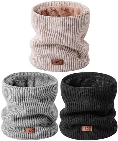 Winter Neck Gaiters for Men 3 Pack,Neck Warmer Men Women with Thermal Thick Warm Fleece Lined Cold Weather