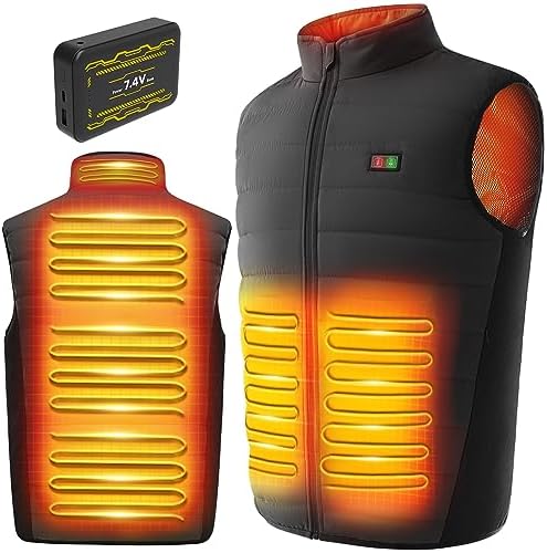 LABCOOL Heated Vest for Men Women with 7.4V 25000mAh Battery Pack Included, Electric Body Warmer, Rechargeable Warm Vest
