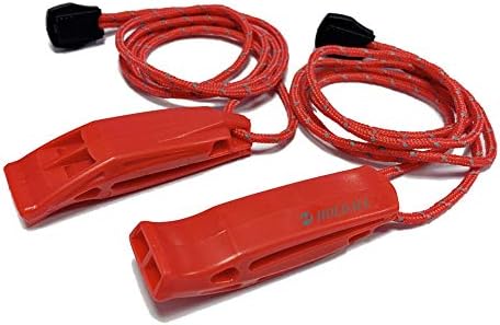HOLDALL Emergency Safety Whistle with Lanyard, Loud Pea-Less Whistles for Boating Kayaking Life Vest Survival Rescue Signaling.