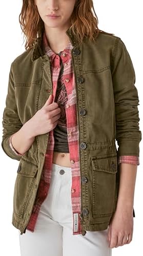 Lucky Brand Women’s Long Sleeve Button Up Two Pocket Utility Jacket