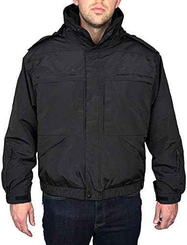 LA Police Gear Waterproof 5-in-1 Heavy Duty Jacket, All-Weather Uniform Jacket, Men’s Rain Jacket