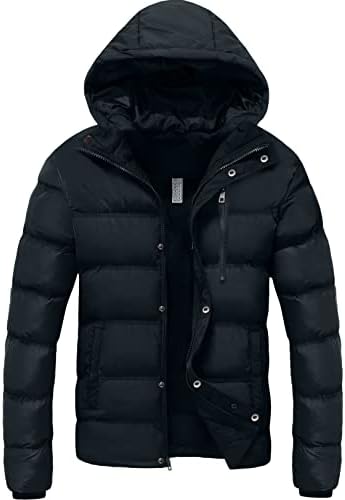 Szory Men’s Winter Thicken Cotton Coat Warm Puffer Jacket with Removable Fur Hood