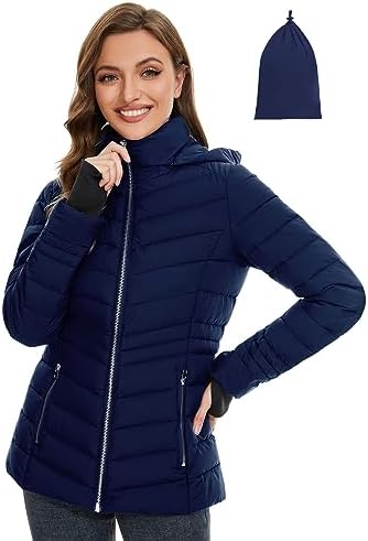 ANOTHER CHOICE Women Packable Puffer Coat with Detachable Hood