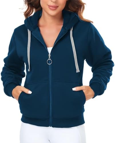 Women’s Full Zip Up Sherpa Fleece Lined Hoodie Thicker Comfortable Sweatshirt Heavy Winter Jacket