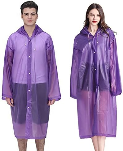 Rain Ponchos Raincoats for Adults Women Men, Reusable Rain Jacket Coats with Hood for Family Disney Park Travel 2 Pack
