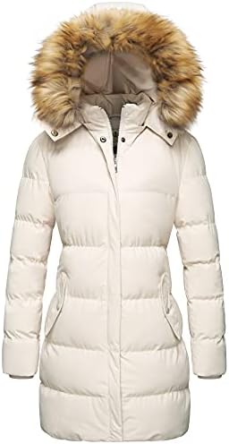 WenVen Women’s Winter Thicken Puffer Coat Warm Jacket with Faux Fur Removable Hood
