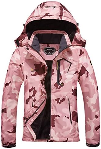 MOERDENG Women’s Waterproof Ski Jacket Warm Winter Snow Coat Mountain Windbreaker Hooded Raincoat Jacket