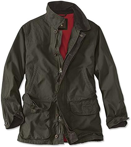 Orvis Heritage Field Coat for Men – Classic Waxed Mens Field Jacket with Pockets, Zip Front, Button-Closed Storm Flap
