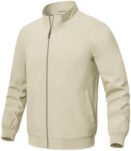 Rdruko Men’s Lightweight Jacket Bomber Windbreaker Spring Golf Wind Breaker Full Zip Up Casual Stylish Fashion Coat