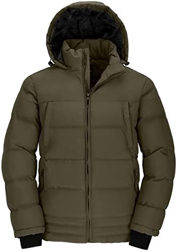 Wantdo Men’s Thicken Puffer Jacket Insulated Water-Resistant Warm Winter Coat with Hood