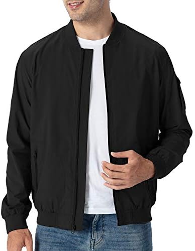 TBMPOY Men’s Lightweight Bomber Jackets Light Track Jackets Casual Summer Windbreaker Outdoor Golf Fashion Coat for Men