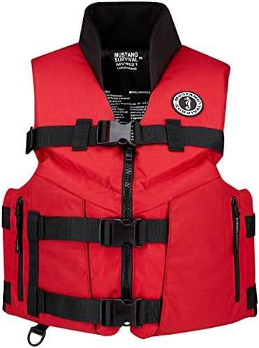 Mustang Survival Accel 100 Fishing Foam Vest – Red/Black, XX-Large