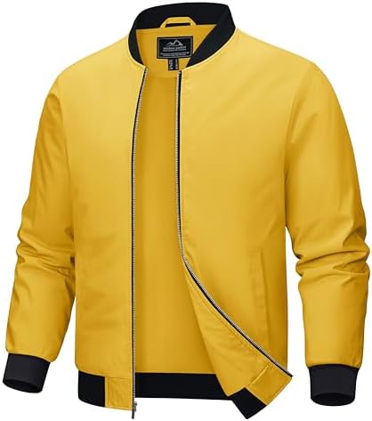 MAGCOMSEN Men’s Bomber Jacket Lightweight Jacket Full Zip Light Windbreaker Casual Stylish Golf Jackets