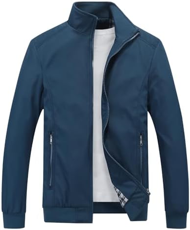 Lamgool Mens Lightweight Jackets Light Windbreaker Casual Flight Jackets Spring Fall Active Coat Outwear