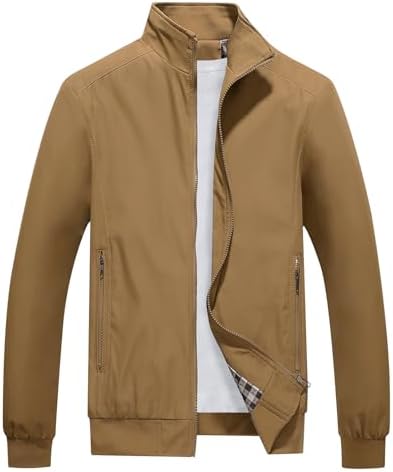 Lamgool Mens Lightweight Jackets Light Windbreaker Casual Flight Jackets Spring Fall Active Coat Outwear