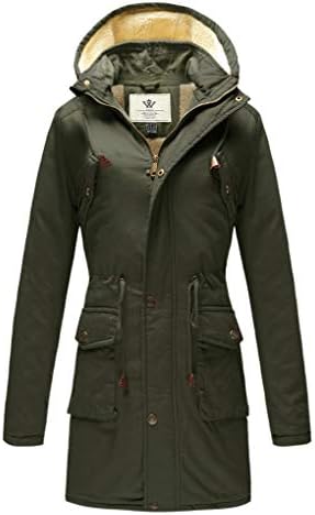 WenVen Women’s Winter Warm Jacket Sherpa Lining Casual Cotton Coat Slim Fit Jacket.