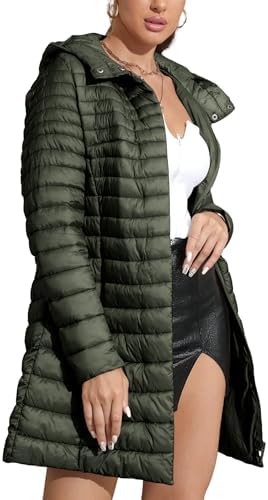 Bellivera Women’s Quilted Lightweight Puffer Jacket, Winter Coats for Women Long Padded Bubble Coat