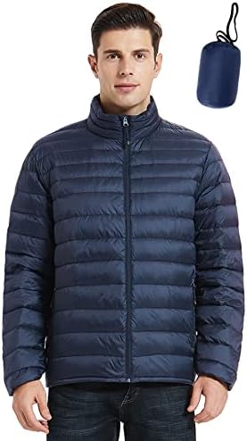 Men’s Packable Down Jacket, Puffer Jacket Lightweight Warm Puffer Coat